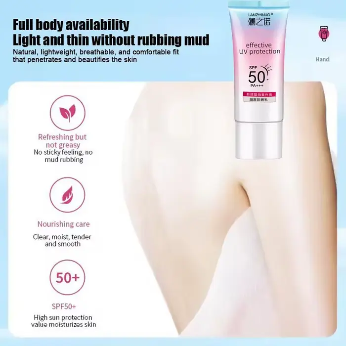 Crème solaire pour le visage et le corps éventuelles F50 +