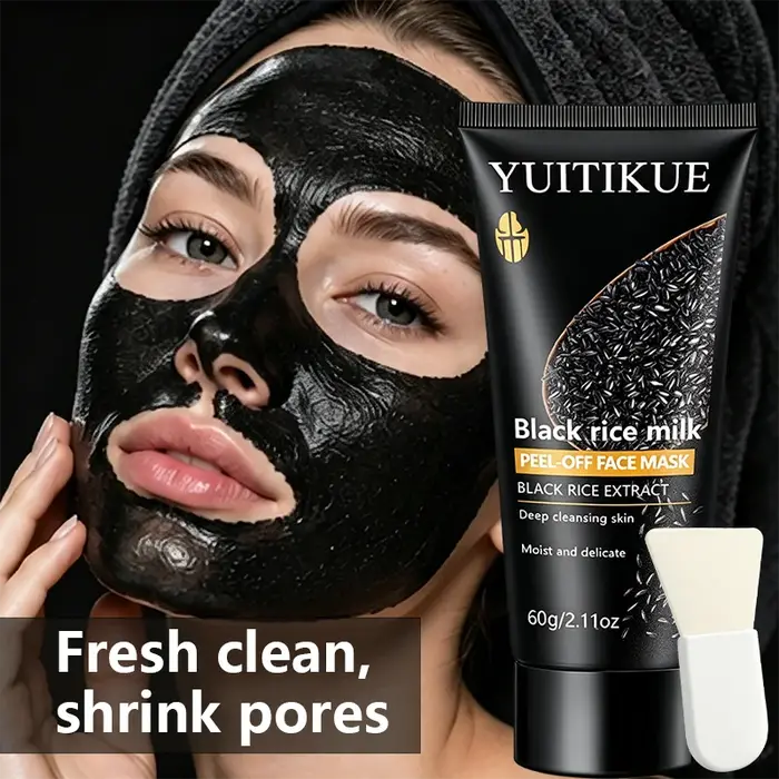 Masque facial peel-off au lait de riz noir YUITIKUE
