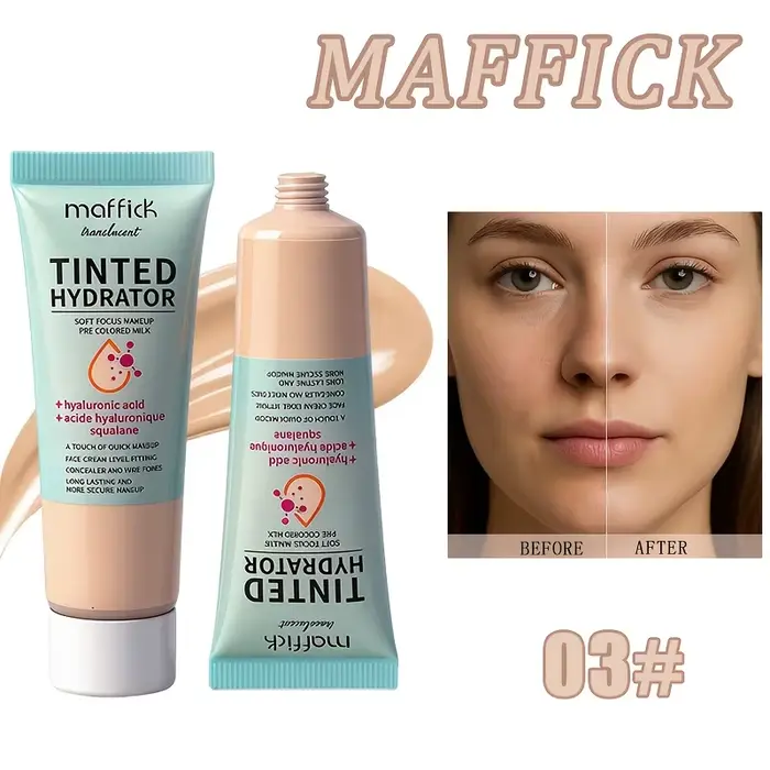 Base de Teint Teintée Lissante Effet Flou Pores et Ridules Estompés Imperméable Résistante à la Transpiration Légère Fini Naturel