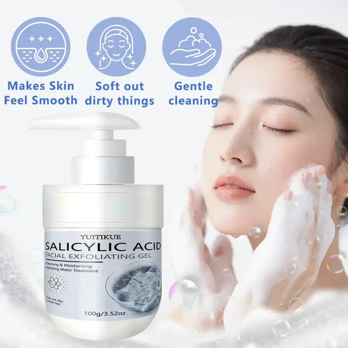 Gel exfoliant à l'acide salicylique YUITIKUE | Nettoyage en profondeur et hydratation pour une peau propre et soyeuse