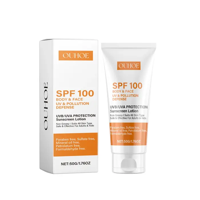 Ouhoe crème solaire corps et visage SPF 100 Protection UVA UVB bloqueur Non gras défense quotidienne