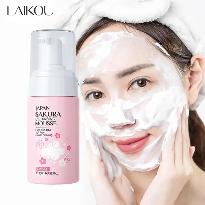 LAIKOU Japan Sakura Mousse Nettoyante Douce pour le Visage