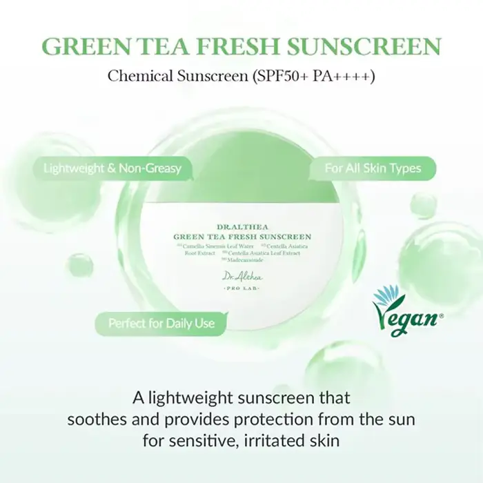 Crème solaire Dr.Althea au thé vert et crème solaire Aqua Glowing
