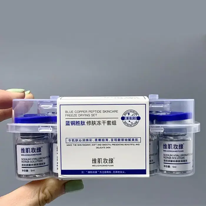 Poudre lyophilisée de peptide de cuivre GHK-Cu, pureté 99 %, anti-âge, atténue les ridules, améliore
