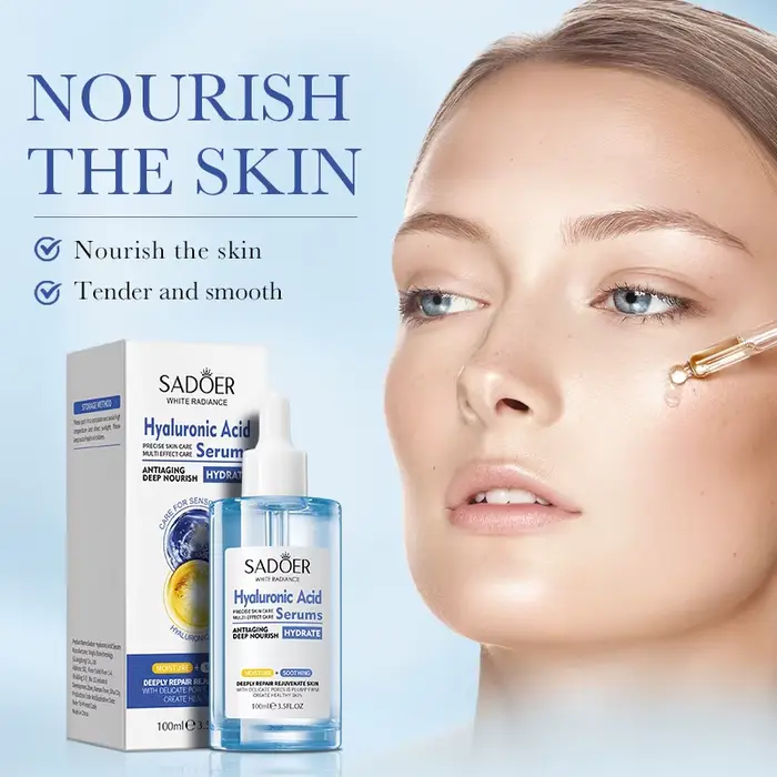 100ml SADOER acide hyaluronique sérum pour le visage raffermissant hydratant Essence soin de la peau