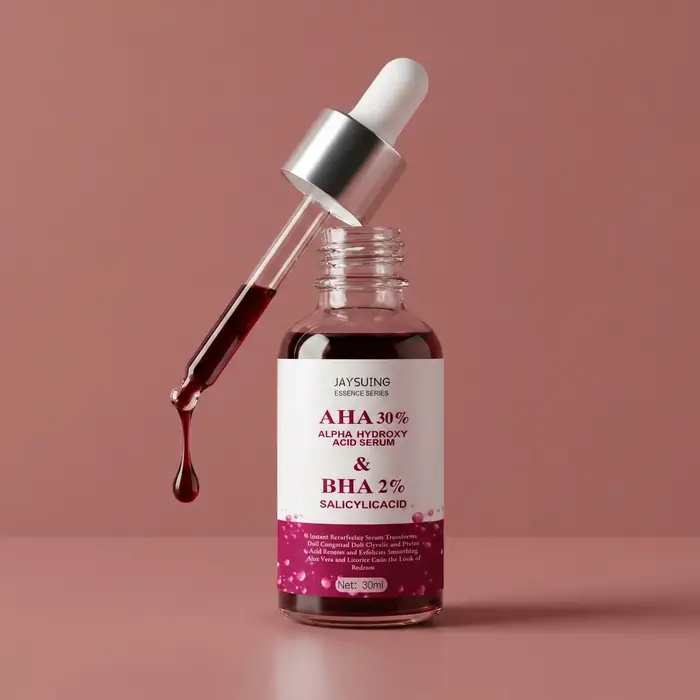 Sérum Resurfaçant 30% AHA BHA à l'Acide Glycolique – Purifie les Pores Obstrués, Lisse la Peau Terne, Apaise les Rougeurs à l'Aloe, Essence Exfoliante Douce