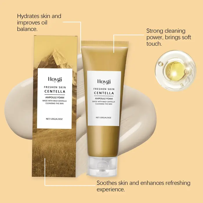 Centella mousse nettoyante en profondeur nettoyant pour le visage faible PH apaisant hydratant exfoliant dissolvant de