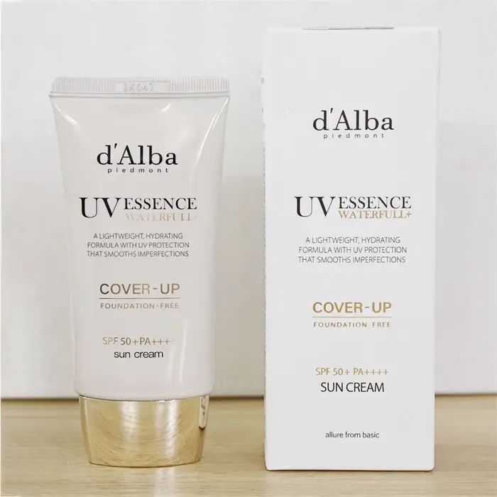 Crème solaire coréenne D'alba UV Essence Whitening White Truffle SPF50+ hydratante, légère, rafraîchissante et douce pour le soin de la peau
