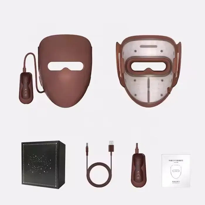 Masque Facial LED Rechargeable 4 couleurs LED Photon masque de beauté rajeunissement de la peau mais