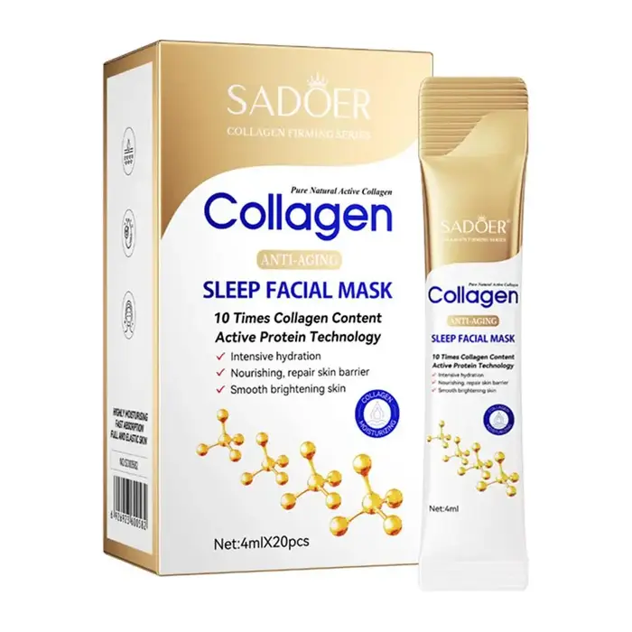 Masques qualifiée aux de sommeil au collagène pour femmes, hydratant en profondeur, éclaircissant, r