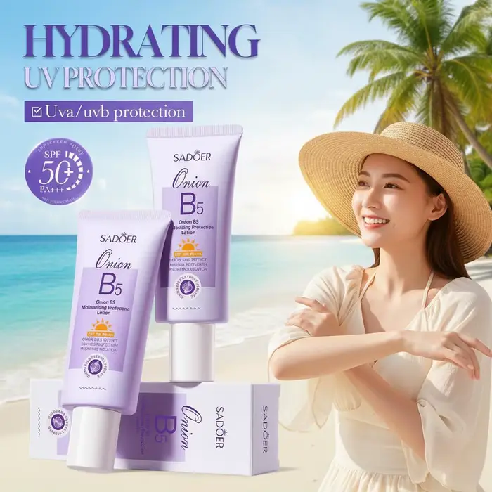 Crème solaire visage SPF50 PA+++ 50g, protection antioxydante UVA/UVB, résistante à l'eau et à la transpiration pour l'extérieur, non grasse