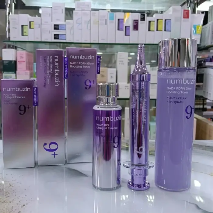 Numbuzin No.9 NAD PDRN Glow Boosting Toner Liquid Ultrasonic Serum Cream Nourishing Lightweight Texture For Delicate Eye Care