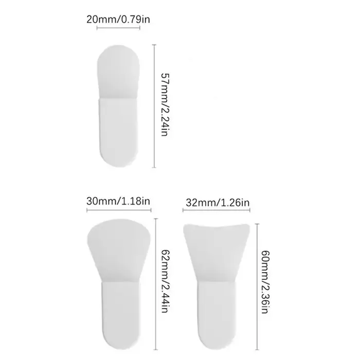 Lot de 3 brosses applicateurs en silicone pour masques faciaux et crèmes visage/yeux