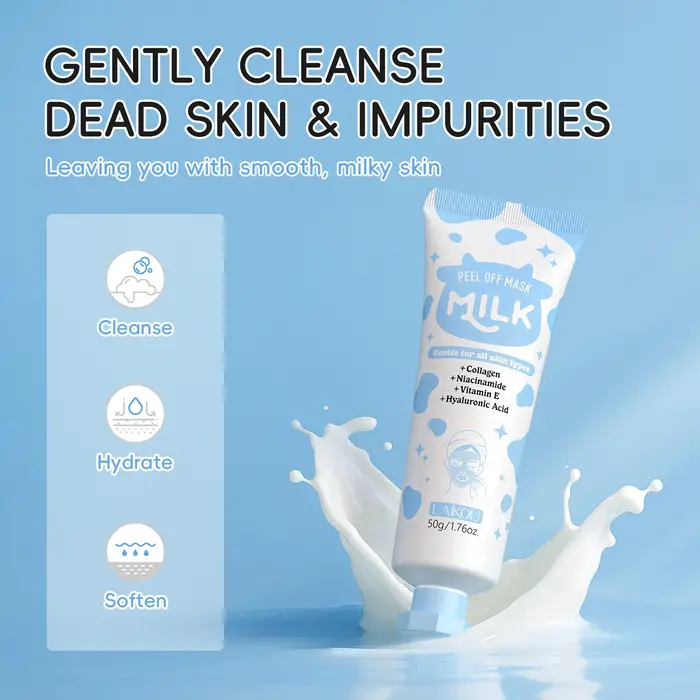 LAIKOU masque pelable au lait pour le traitement du visage nettoyage en profondeur élimination des points noirs raffermissement des pores éclaircissant