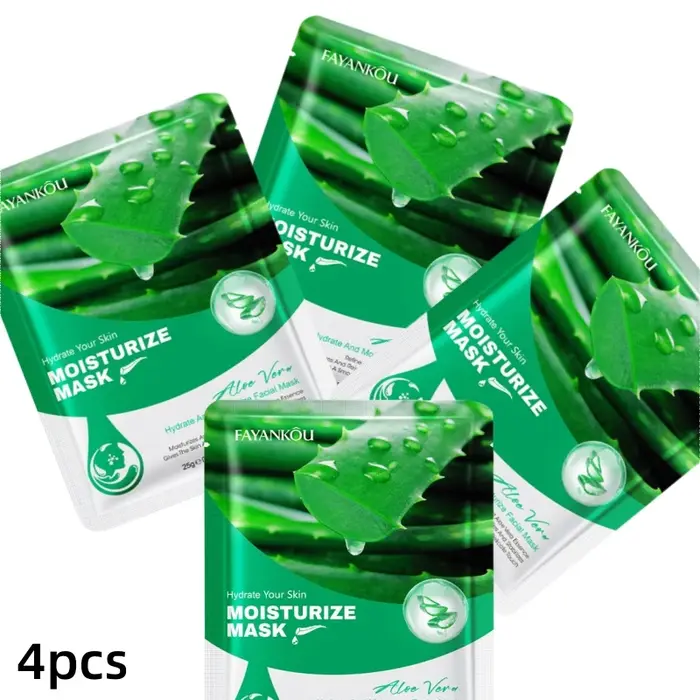 Masque hydratant à l'aloe vera en multi-pack, contient de l'essence d'aloe vera, nourrissant et hydr