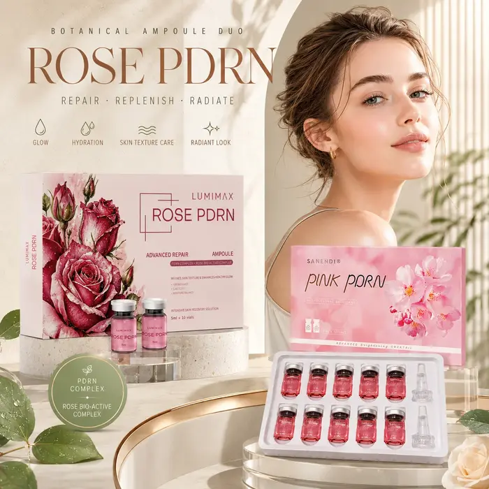 NOUVEAU Sérum PDRN Rose 2026 – Solution Liquide Hydratante Raffermissante Éclatante – Essence Faciale SANENDI PDRN Rose – Soin Coréen pour la Peau – 10 ampoules
