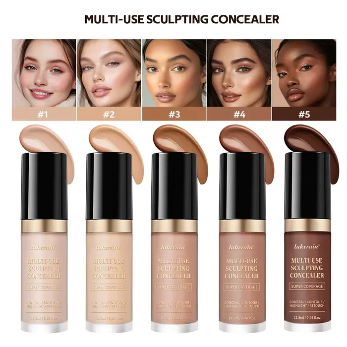Fond de teint correcteur crème multi-usage sans huile longue durée couverture hydratante Contour surbrillance et retouche maquillage pour le visage