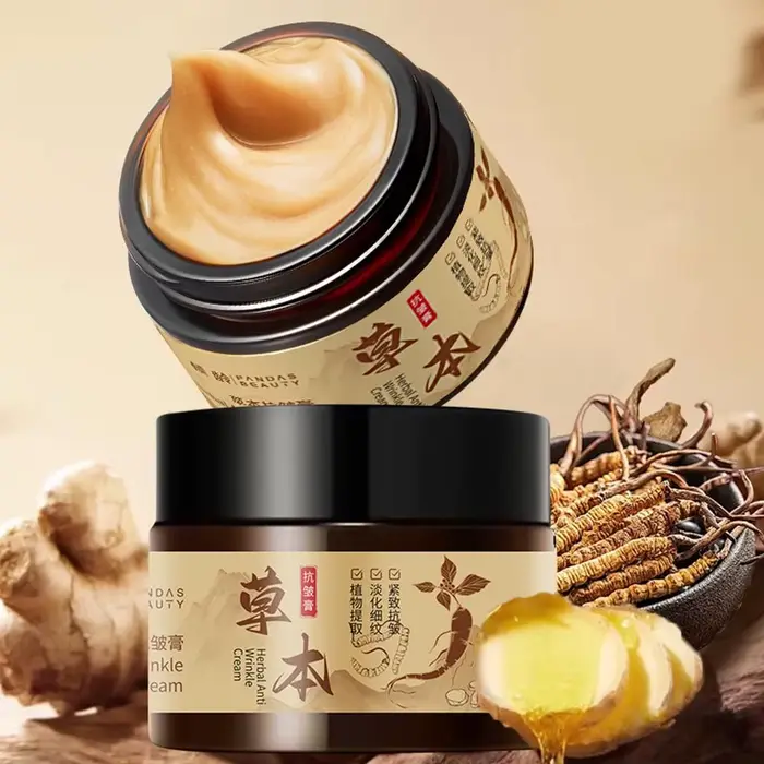 Crème pour le visage Anti-rides à base de plantes