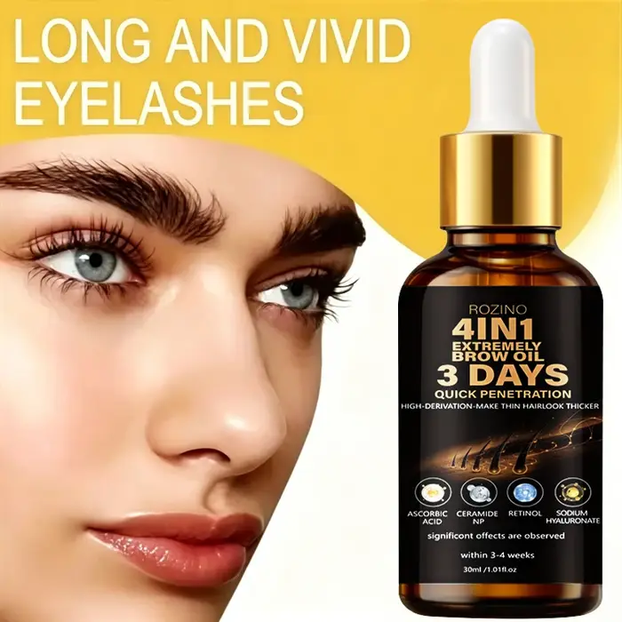 Sérum hydratant extrême quatre-en-un pour sourcils et cils, 30 ml, nourrit instantanément les sourcils et les cils, les rend plus longs et plus recourbés, améliore considérablement l'épaisseur et la c