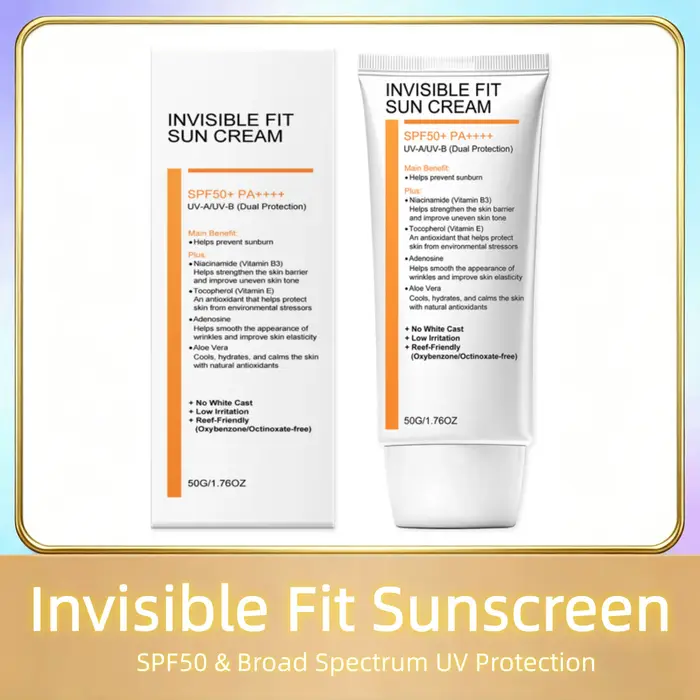 Crème solaire Invisible Fit SPF50, protection UV à large spectre, hydratante, légère, pour femmes et