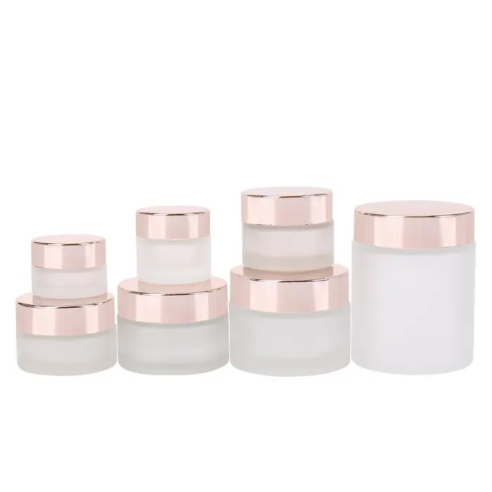 Récipient d'emballage cosmétique HI avec couvercle en or rose