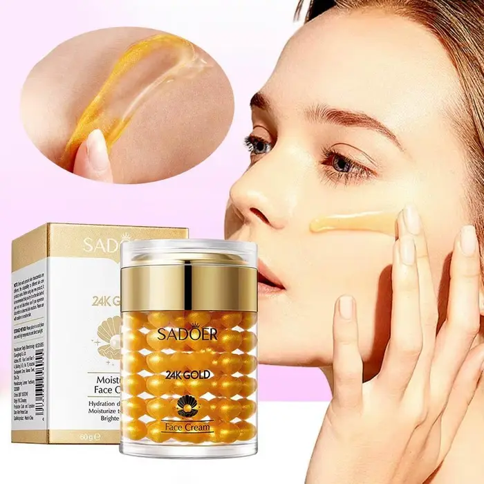 Crème hydratante en perles d'or 24K