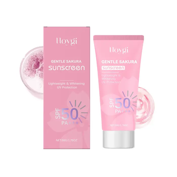 Crème solaire fleur de cerisier Spf 50 + longue durée Anti UV Anti-âge Anti oxydant contrôle de l'hu