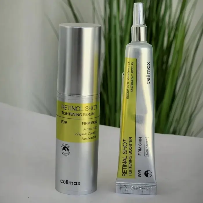 Celimax Retinol Shot Sérum Booster Raffermissant au Rétinal et Panthénol Crème Originale Anti-rides Anti-âge Pores VITA-A Set