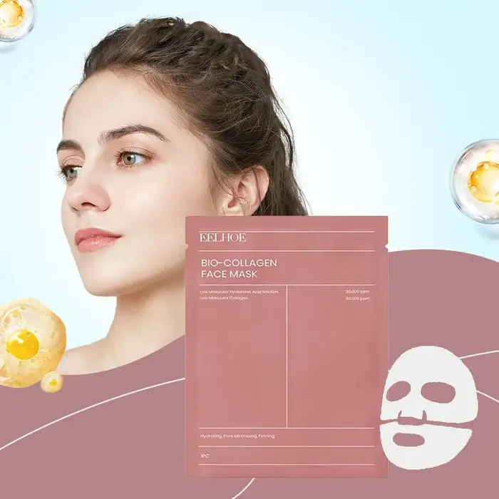 Masque Visage au Collagène Profond Hydro-Gel Hydratant Nuit pour Raffermissement de la Peau Effet