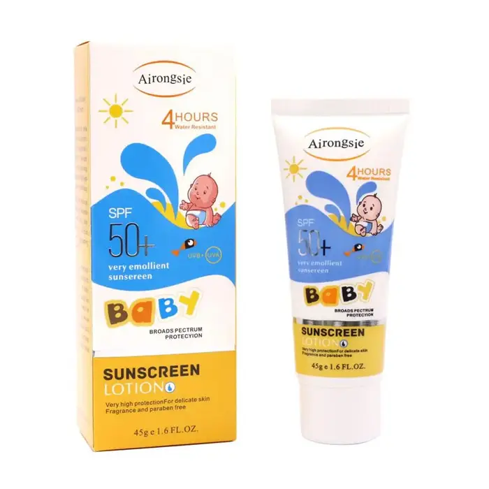 Lotion solaire pour enfants SPF50+, rafraîchissante, hydratante, longue durée, isolation UV, base co