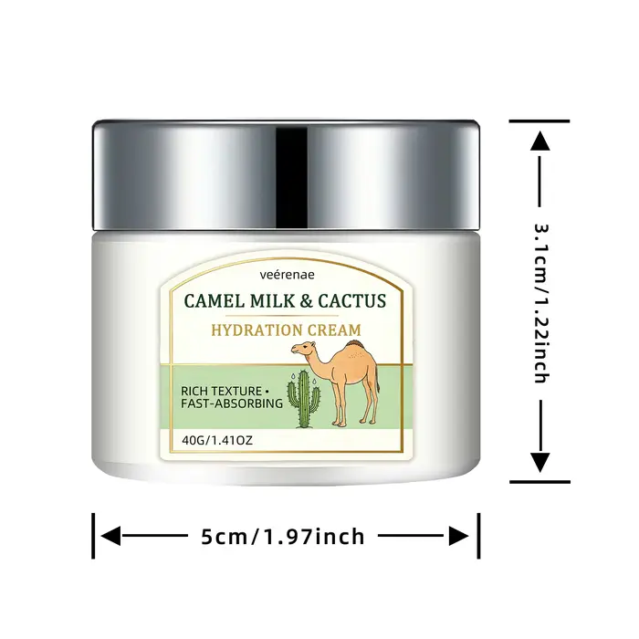 CRÈME HYDRATANTE AU LAIT DE CHAMELLE ET CACTUS – Crème hydratante douce et nourrissante pour le visa
