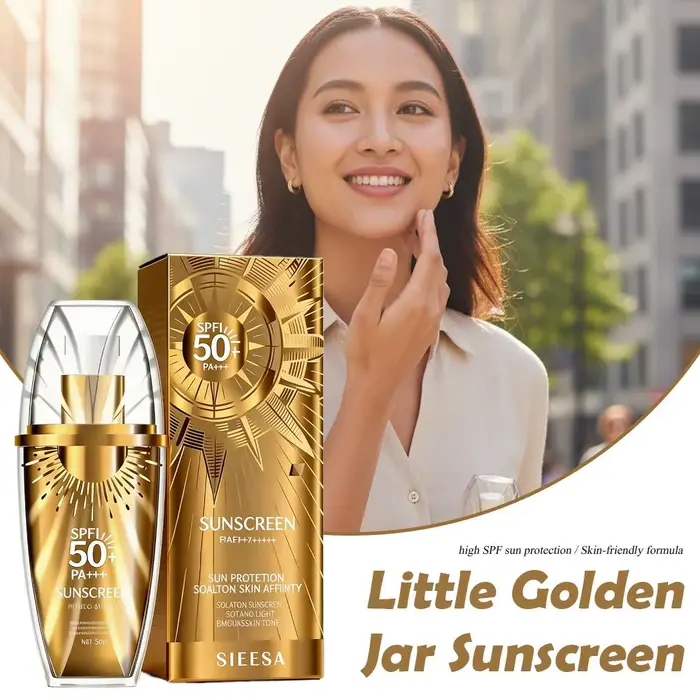 Crème solaire visage Little Golden Jar SPF50 Protection UV Non grasse Crèmes solaires d'été Bloqueur de beauté