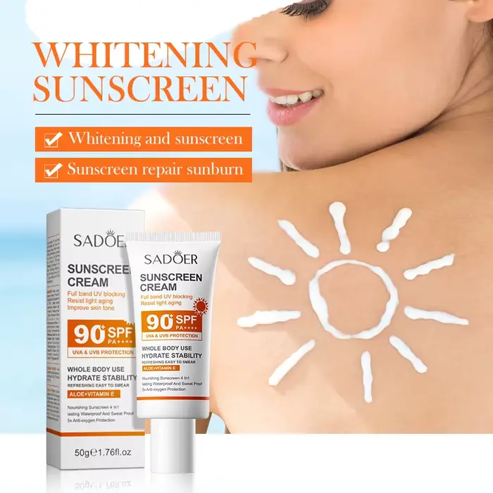 SADOER Spf 90 + crème solaire pour visage corps entier utilisation protecteur