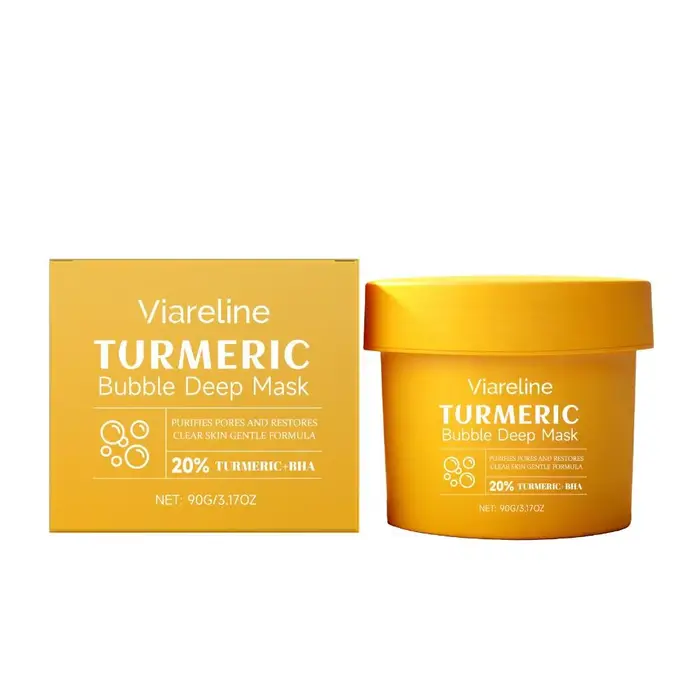 Masque Moussant Éclatant au Basilic Sacré, Riche en Extrait de Curcuma, Hydratant, Élimine les Point