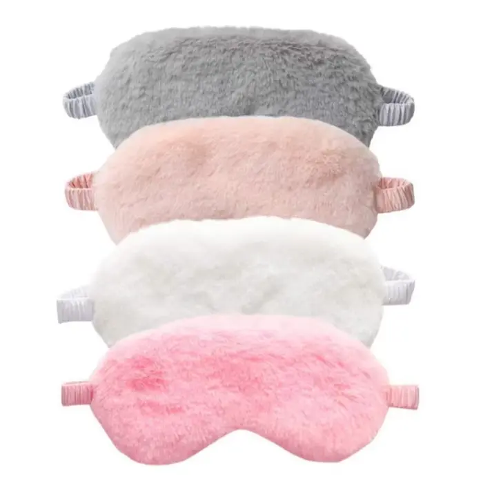 Masque de sommeil en peluche doux avec les yeux bandés