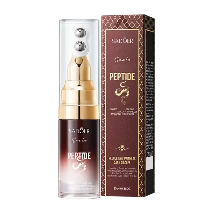 Crème pour les yeux anti-rides SADOER au peptide de venin de serpent et à la caféine, anti-cernes, a