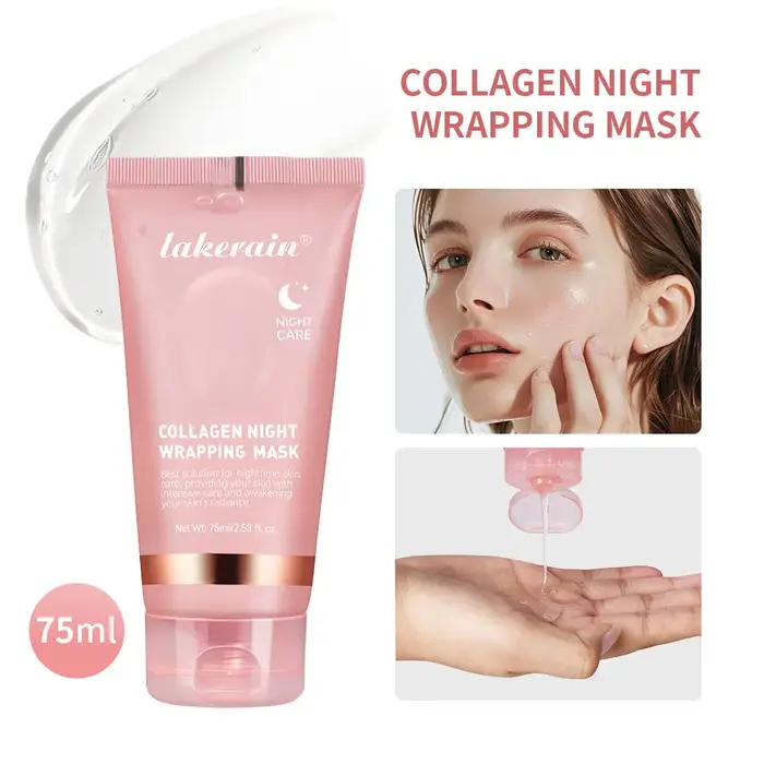 Yanerain-Masque d'enveloppement de nuit au collagène, soin d'hydratation élastique, relâchement et t