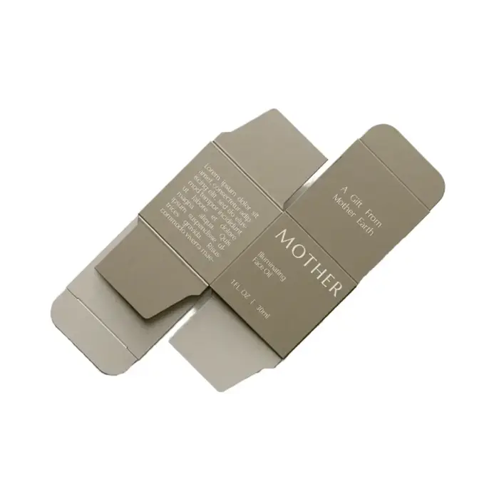 Boîtes d'emballage personnalisées pour produits de soin de la peau en sérum, avec pelliculage mat et impression en relief, adaptées au vernis à ongles.