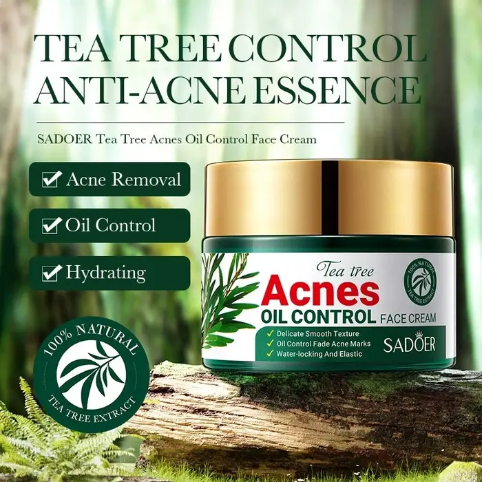 SADOER arbre à thé acné crème pour le visage Anti