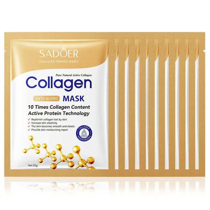 10 pièces Anti-rides collagène masque pour le visage hydratant Anti-âge réparation éclaircissant soin de la peau feuille