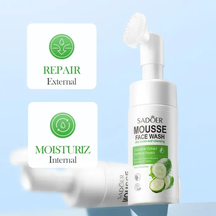 SAODER Fruits concombre nettoyant pour le visage mousse de lavage