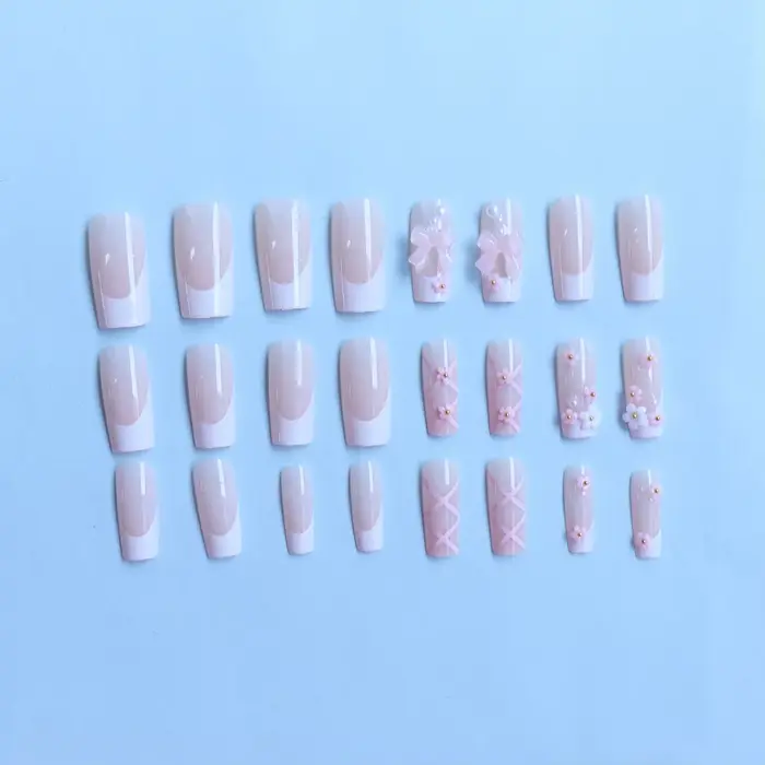 Faux ongles en forme de cercueil, 1 lime à ongles, 1 MSI, 24 pièces, N64.+ 1 lime à ongles + 1 MSI