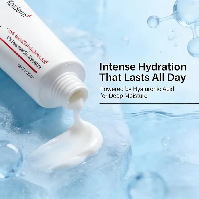 Crème Tout-en-un Anti-Âge Koriderm - Hydratation Profonde Cica+Acide Hyaluronique, Raffermissante et Liftante, Réduit les Rides, Hydratant Cutané