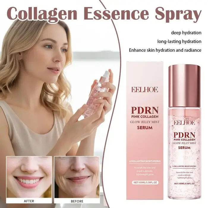 Sérum Brume Éclat au Collagène Rose PDRN 2026 – Spray Essentiel au