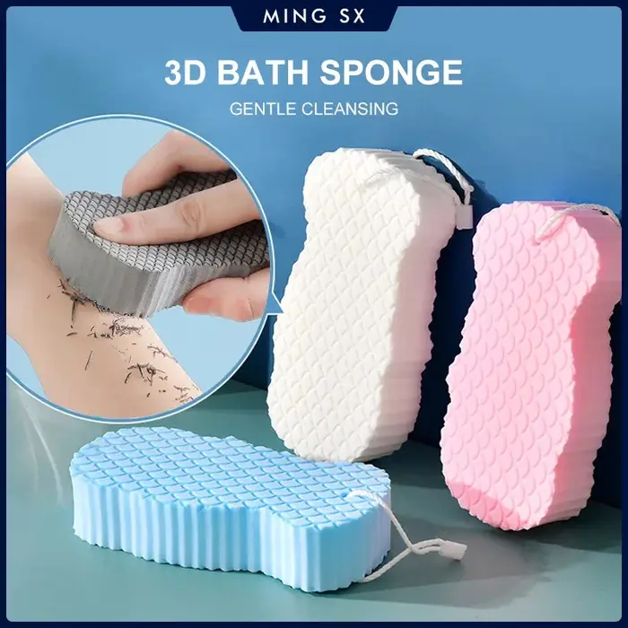 Éponge de bain douce, brosse exfoliante pour peaux mortes