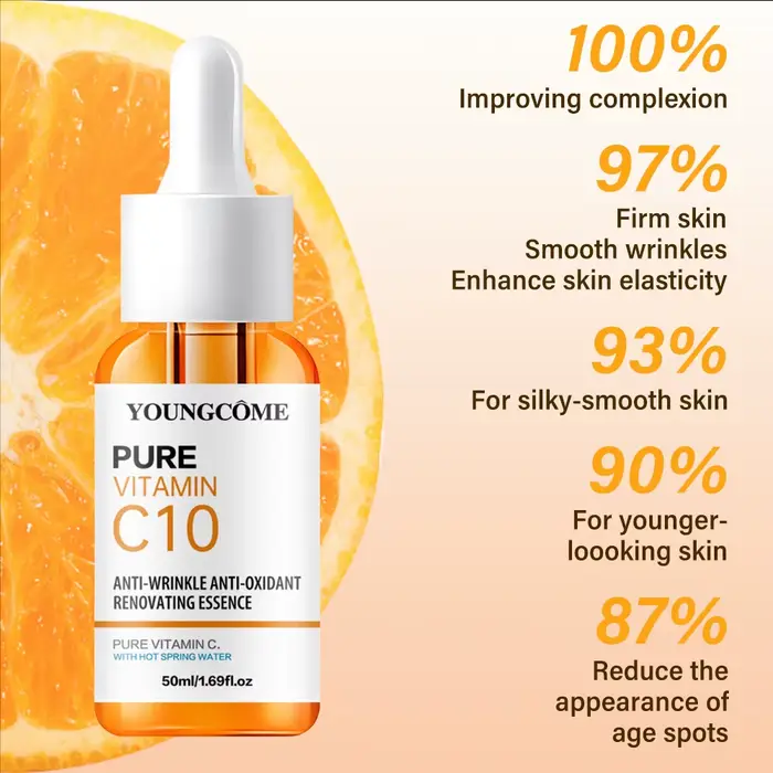 Vitamine C Essence pour le visage acide hyaluronique peau foncée éclaircir sérum estompe les ridules hydratant
