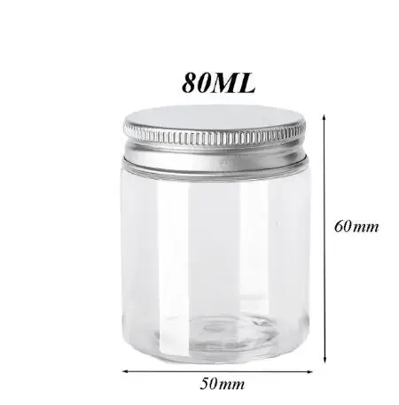 6 pcs/lot 80 ml couvercle en aluminium pots de crème Mini