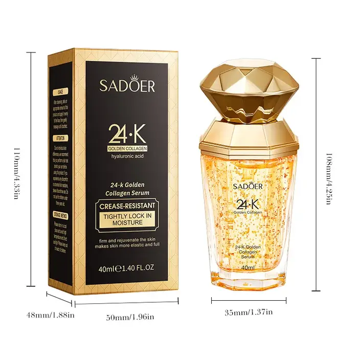 SADOER 24K sérum au collagène doré pour le visage hydratant Anti-rides