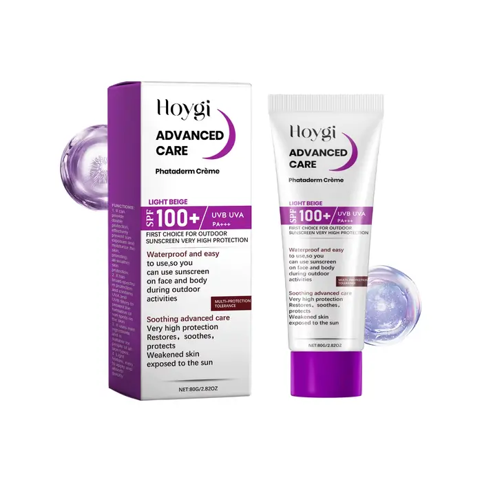 Crème solaire hydratante pour le visage Spf 100 + Protection UV