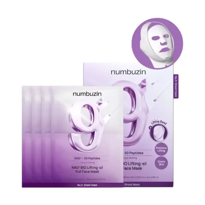 Masque en feuille Original Numbuzin No.9, améliore l'élasticité globale, réduit les rides, raffermit